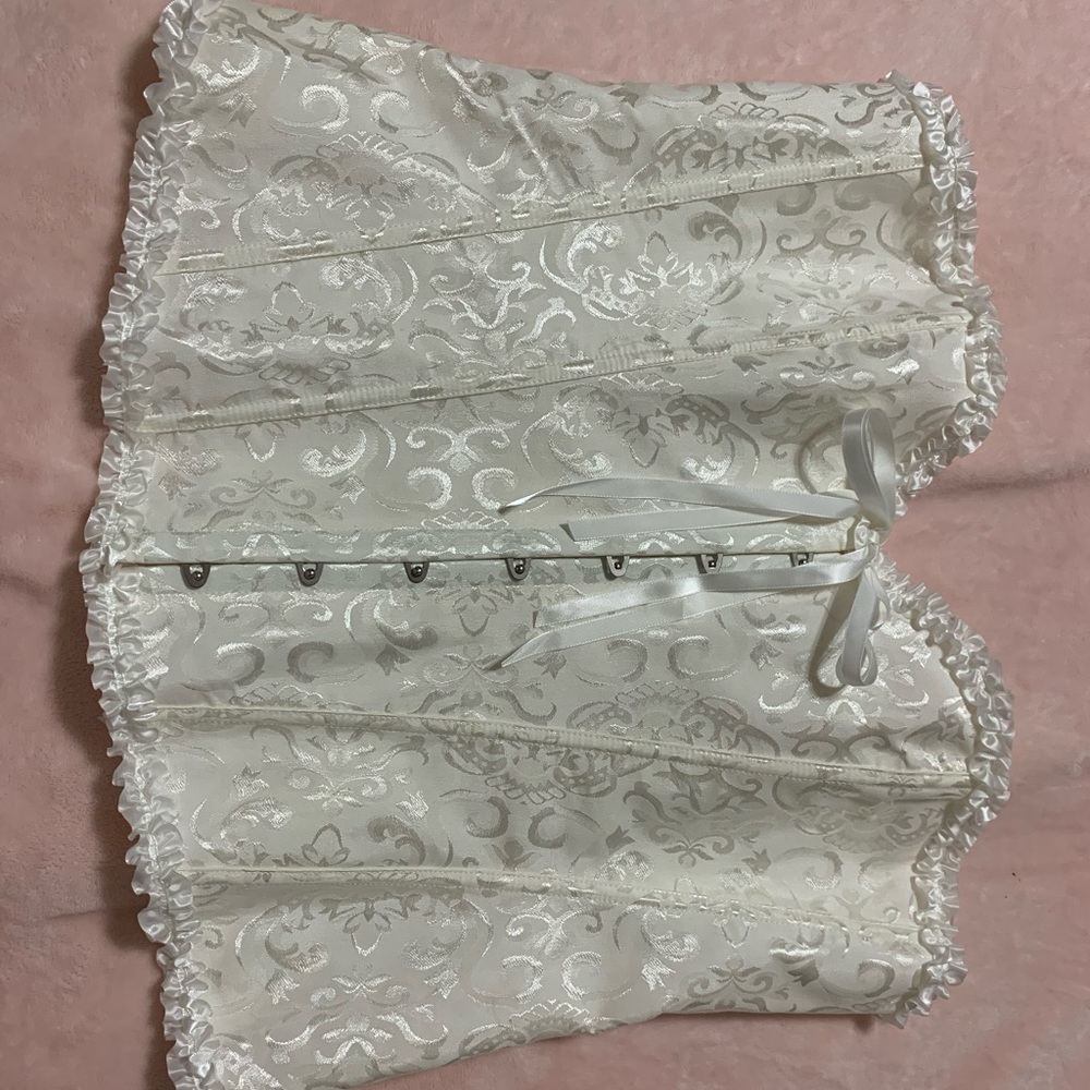 White satin corset